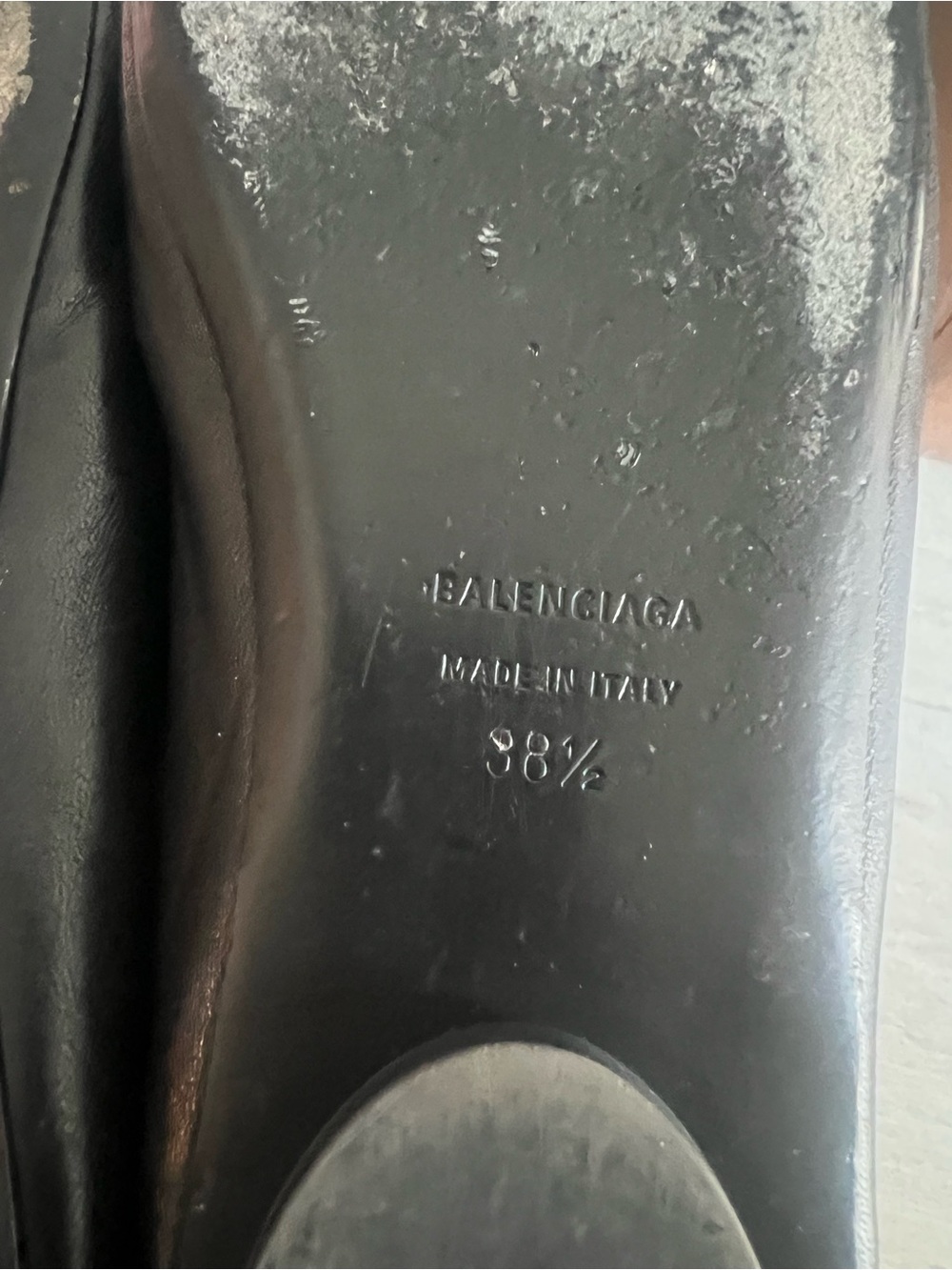 Balenciaga Black Square-Toe Ballet Flats with Bow - Picture 3 of 3
